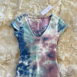 Tie Dye Bodycon Midi Dress Super Soft W/ Support Sz Sm